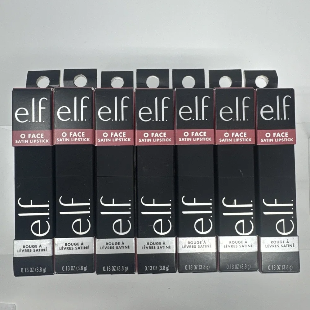 7X e.l.f.  O Face Satin Lipstick EFFORTLESS 0.13 oz Black Case 0.13 oz New Elf